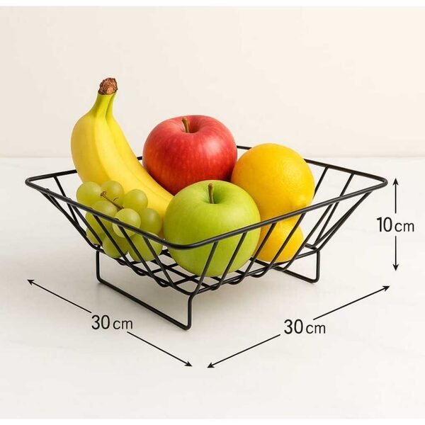 Fruteira quadrada de aço