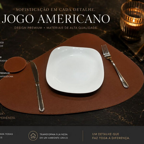 Jogo americano sousplat + porta copo