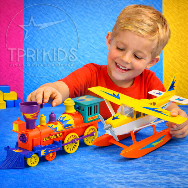Kit avião e trem que flutuam